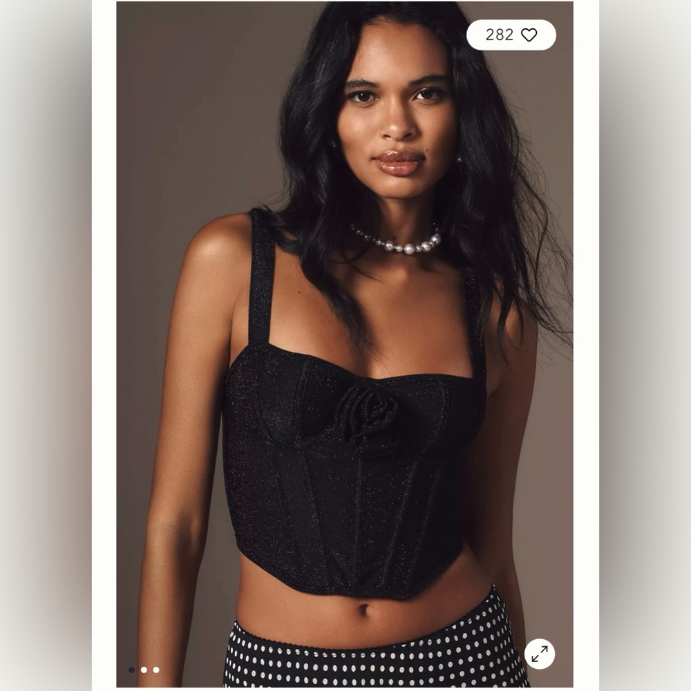 NWOT By Anthropologie Shine Rosette Bustier Top